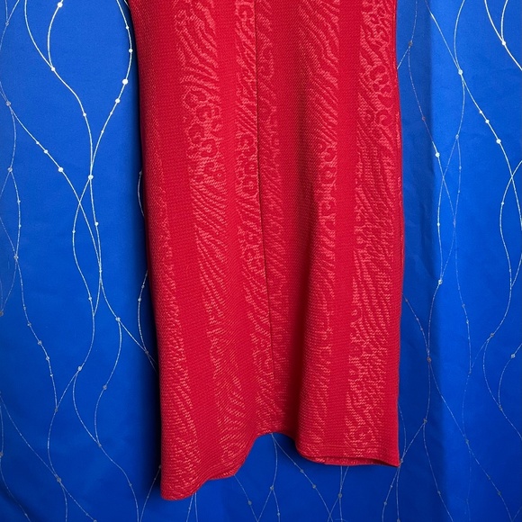Red Leopard Print Pencil Dress, Size Medium! - Picture 5 of 8